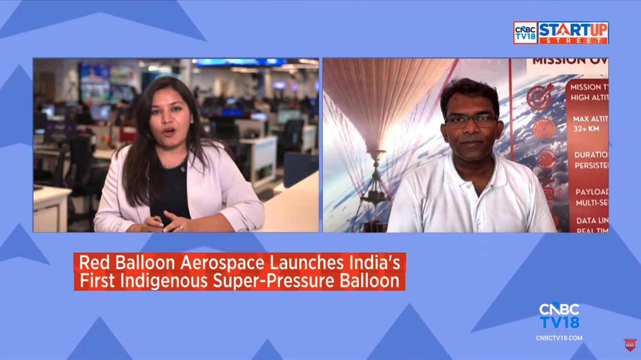 CNBC-TV18 — Red Balloon Aerospace Launches India's 1st Super Pressure Balloon